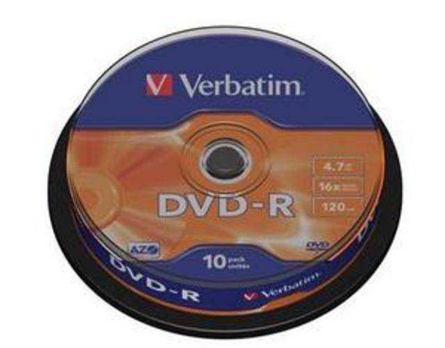 Диск DVD-R Verbatim 4.7 Gb, 16x, Cake Box (10), (10/200)