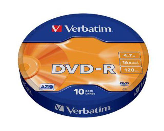 Диск DVD-R Verbatim 4.7 Gb, 16x, Shrink (10), (10/300)