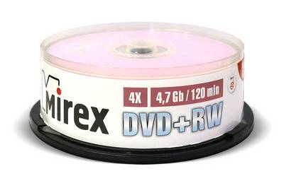 Диск DVD-RW Mirex 4.7 Gb, 4x, Cake Box (10), (10/300)