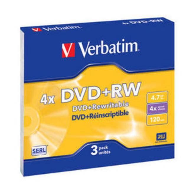 Диск DVD+RW Verbatim 4.7 Gb, 4x, Slim Case (3), (3/30)