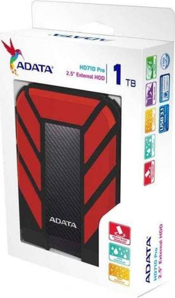 Внешний жесткий диск 1TB A-DATA HD710 Pro, 2,5″ , USB 3.1, красный