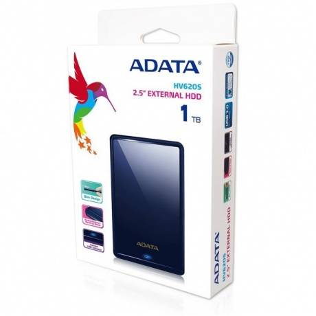 Внешний жесткий диск 1TB A-DATA HV620S, 2,5″ , USB 3.1, Slim, Темно-синий