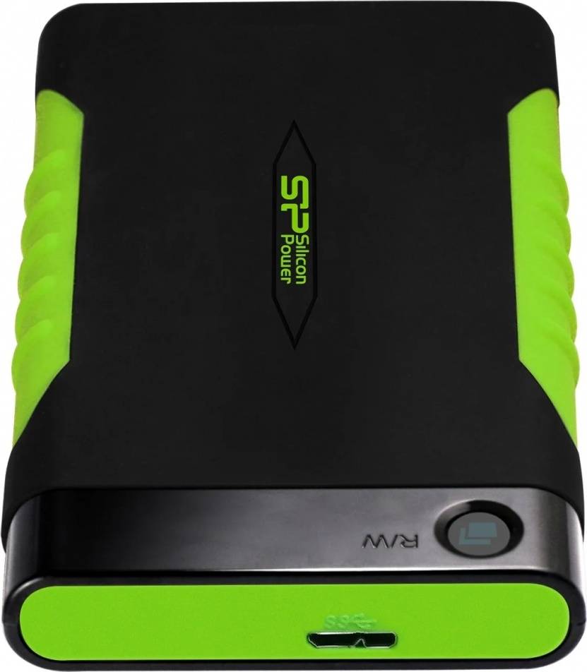 Внешний жесткий диск 1TB Silicon Power  Armor A15, 2.5″, USB 3.1, Черный/Зеленый
