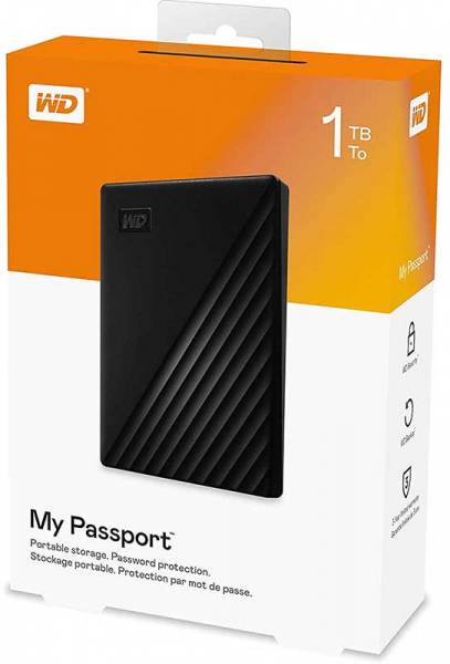 Внешний жесткий диск 1TB Western Digital WDBYVG0010BBK-WESN,My Passport 2.5″, USB 3.0, Черный