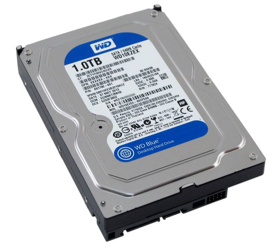 Жесткий диск 1 TB WD Blue WD10EZEX 3,5″, SATA3, 7200 RPM