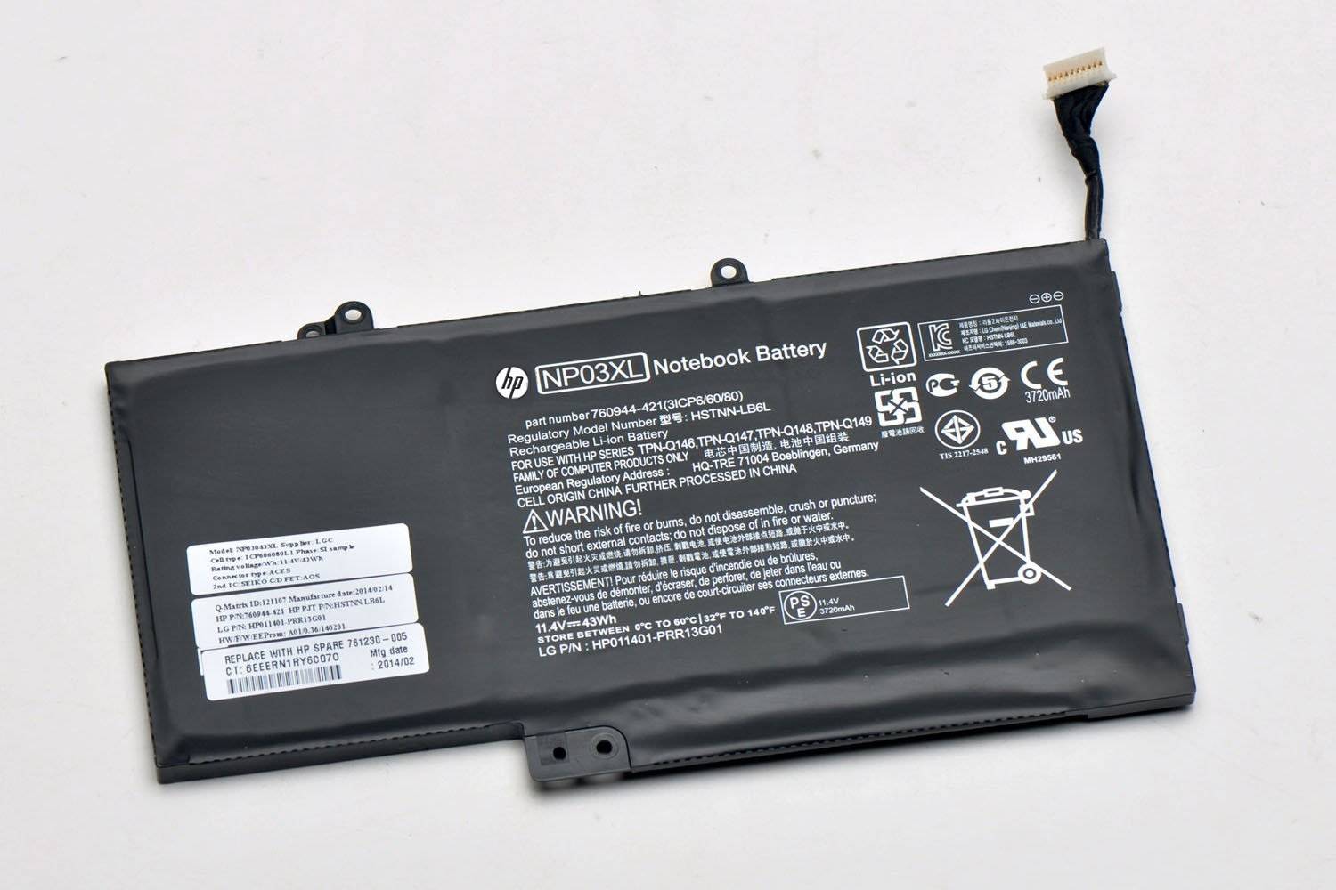 Батарея для HP Envy Pavilion X360 15-u / 13-a / 13-b (760944-421/760944-541/761230-005/HSTNN-LB6L/NP03XL) 43Wh 3cell - картинка товара Батарея для HP Envy Pavilion X360 15-u / 13-a / 13-b (760944-421/760944-541/761230-005/HSTNN-LB6L/NP03XL) 43Wh 3cell - купить с доставкой по России